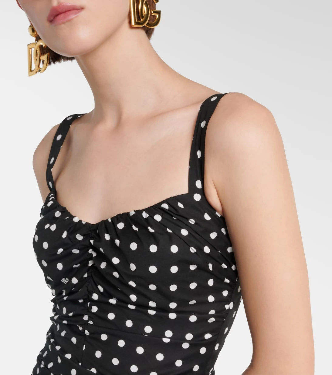 Dolce&Gabbana - Polka-dot cotton-blend minidress