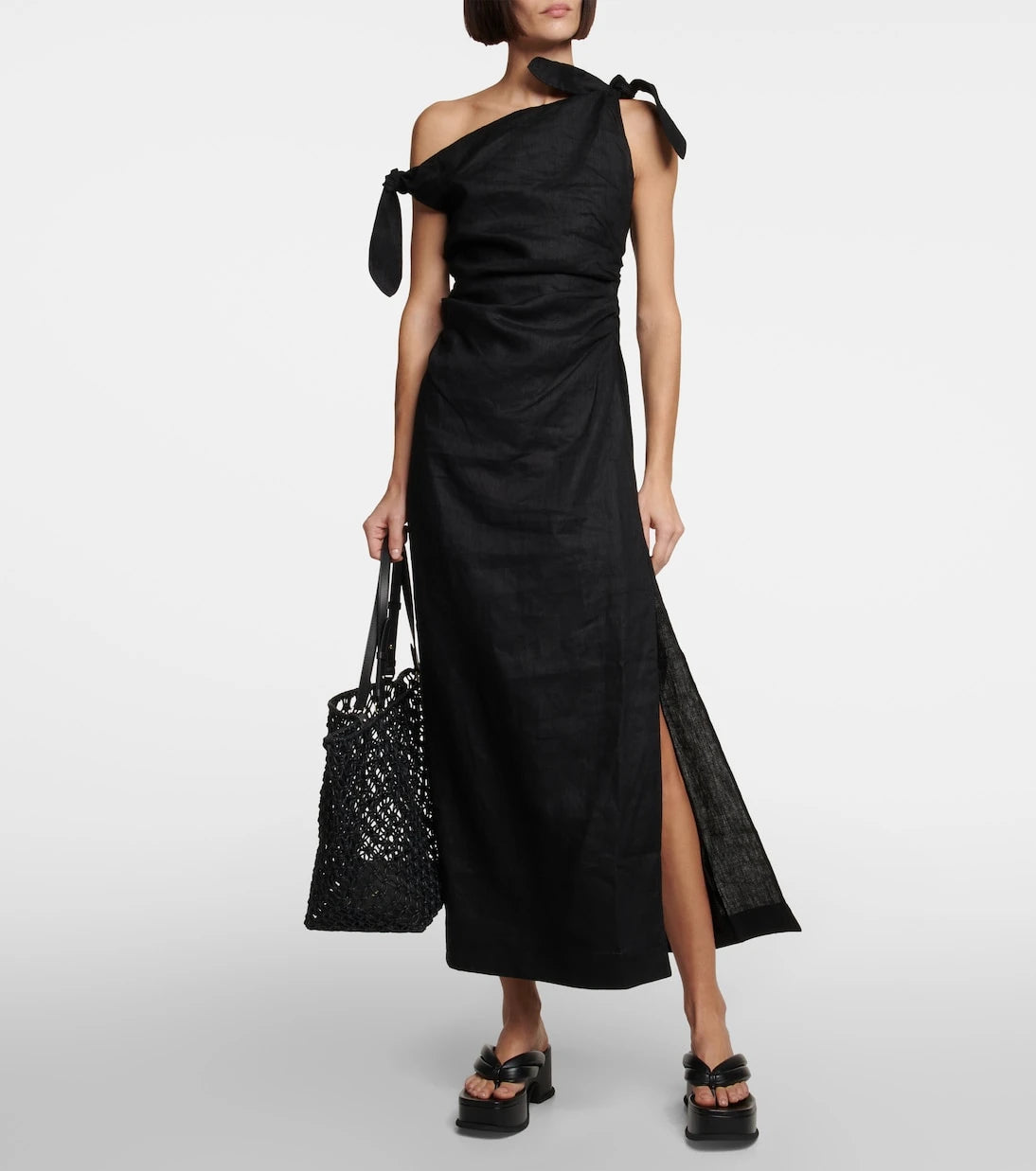 SIR - One-shoulder linen maxi dress