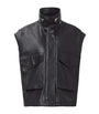 AllSaints Black Lambskin Clay Gilet