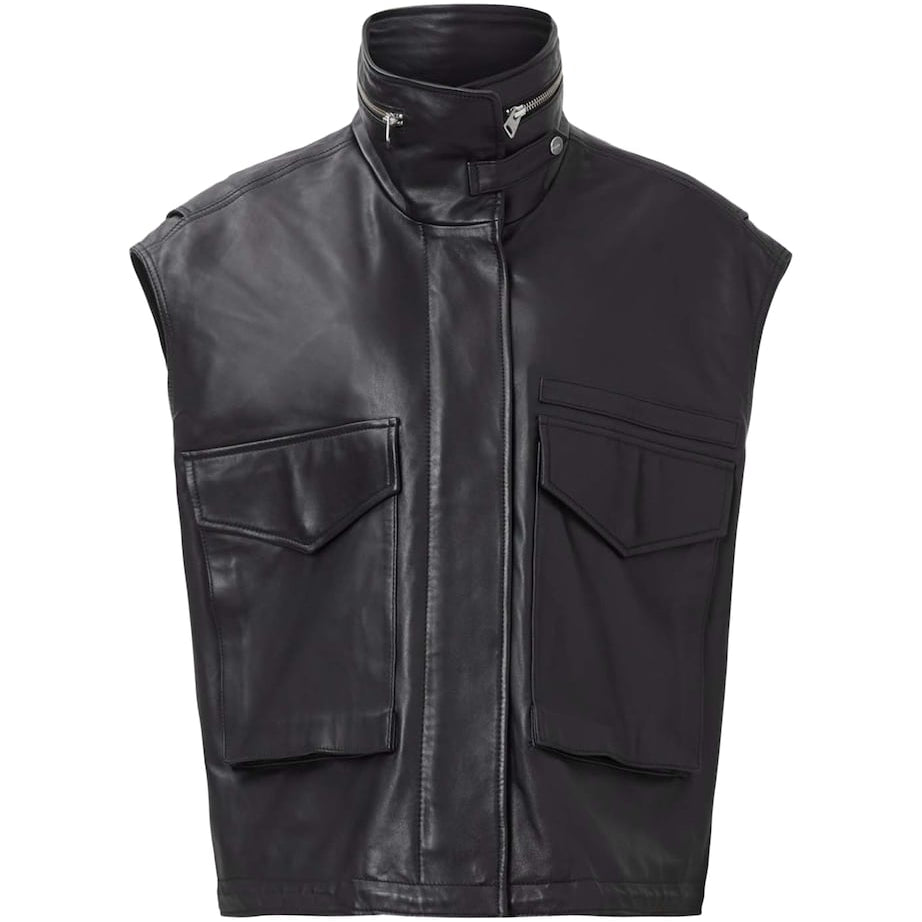 Lambskin Clay Gilet BLACK
