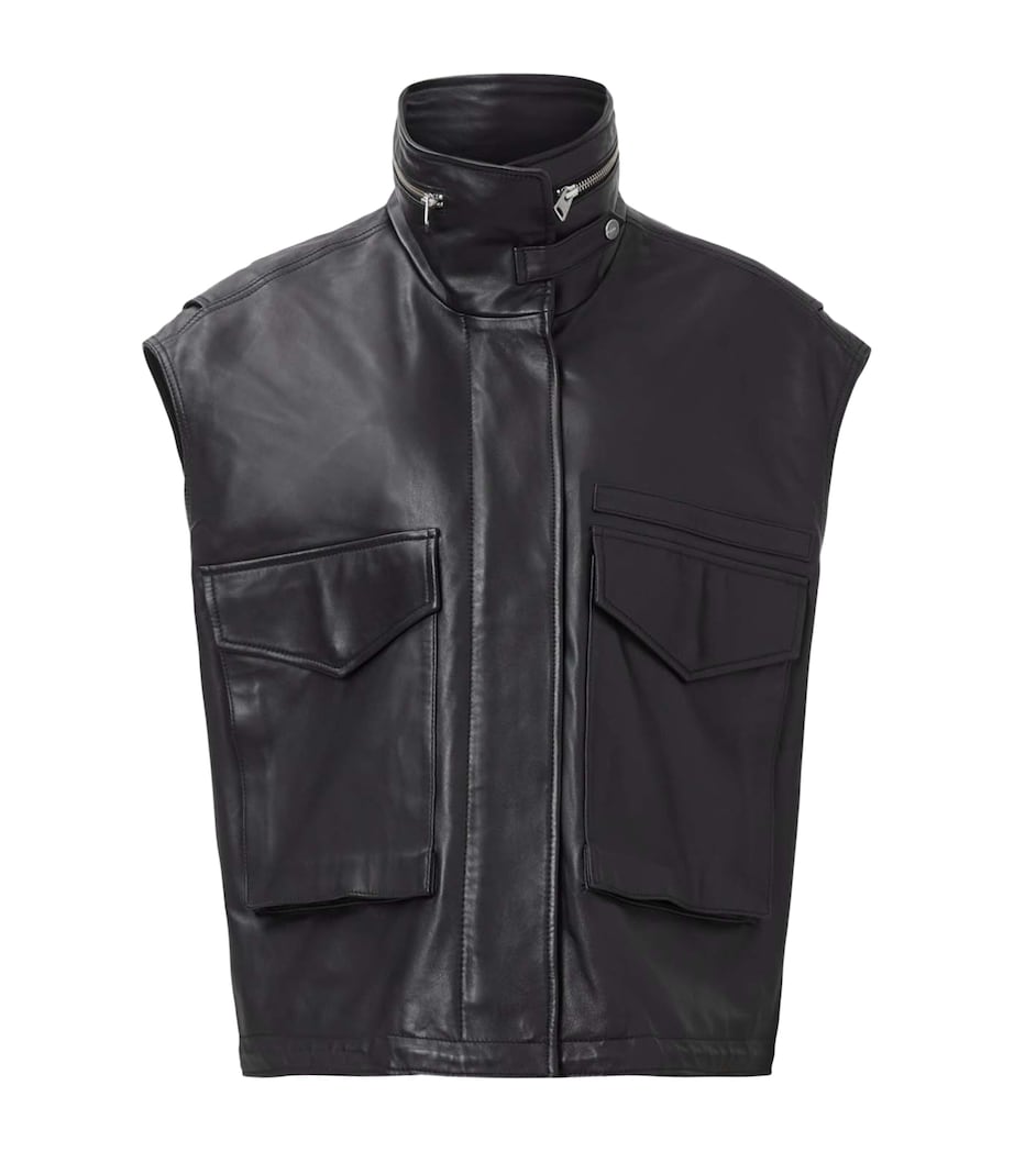 Lambskin Clay Gilet BLACK