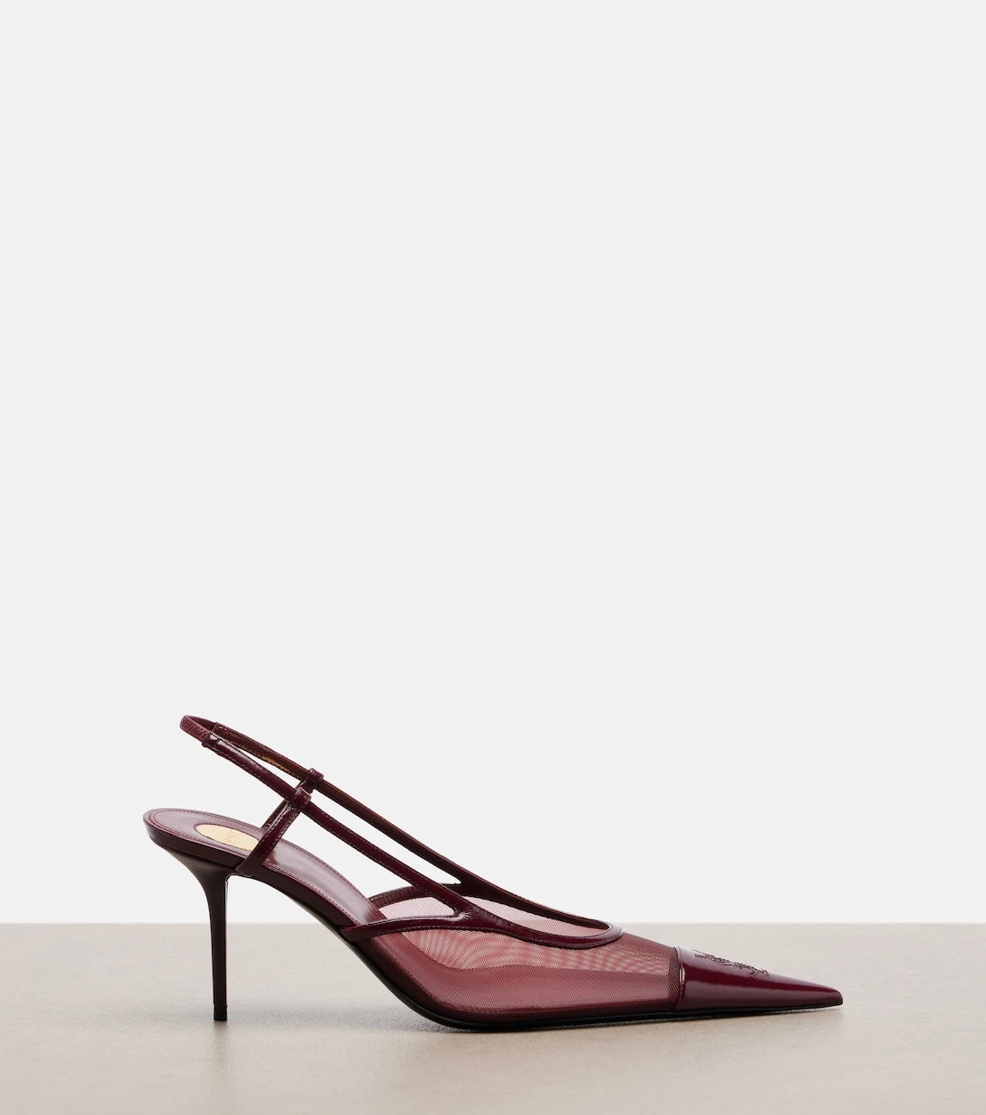 Saint Laurent - Renée leather-trimmed slingback pumps