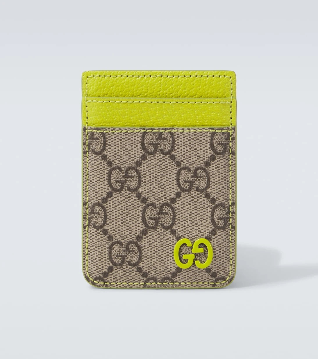 Gucci - حامل بطاقات من قماش GG والجلد