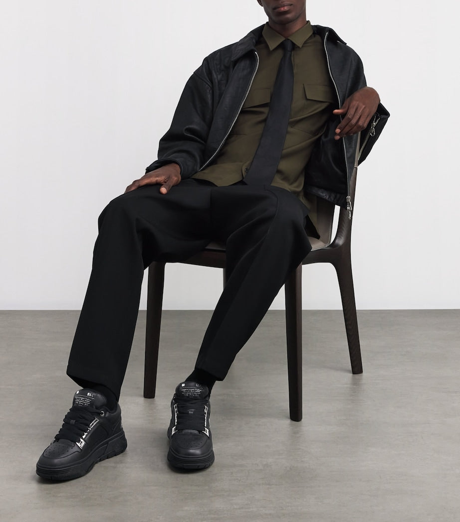 Leather MA-1 Sneakers BLACK
