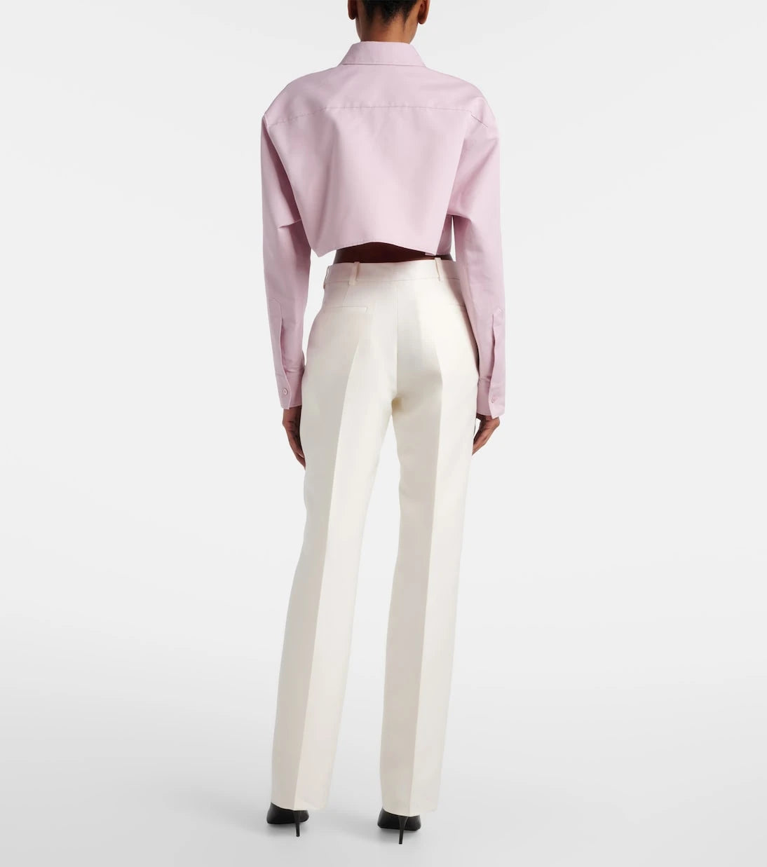 Balenciaga - Yün ve ipek dar kesim pantolon
