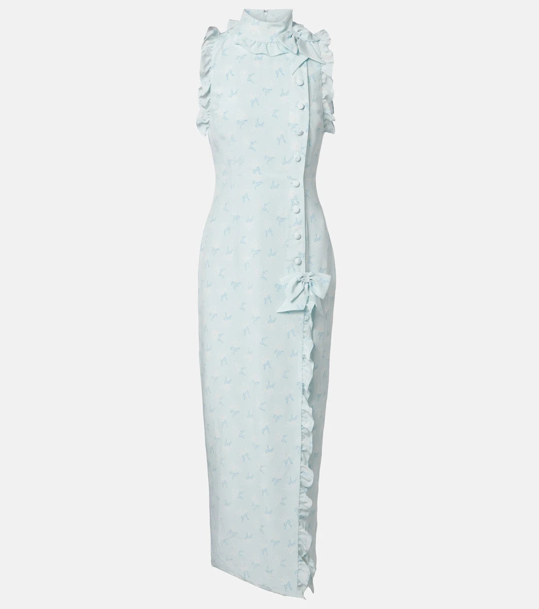 Alessandra Rich - Ruffled bow-detail silk maxi dress