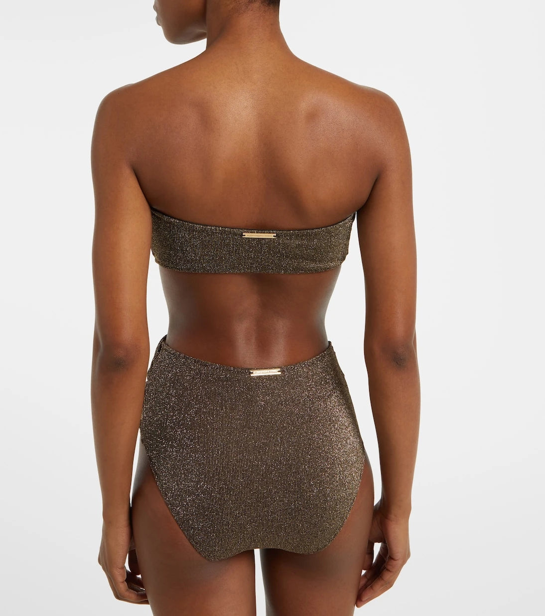 Alexandra Miro - Carlotta lamé bandeau bikini top