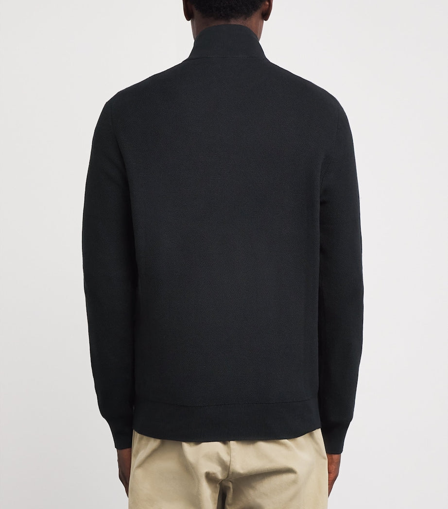 Polo Ralph Lauren Black Cotton Half-Zip Sweater