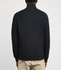 Black Cotton Half-Zip Sweater