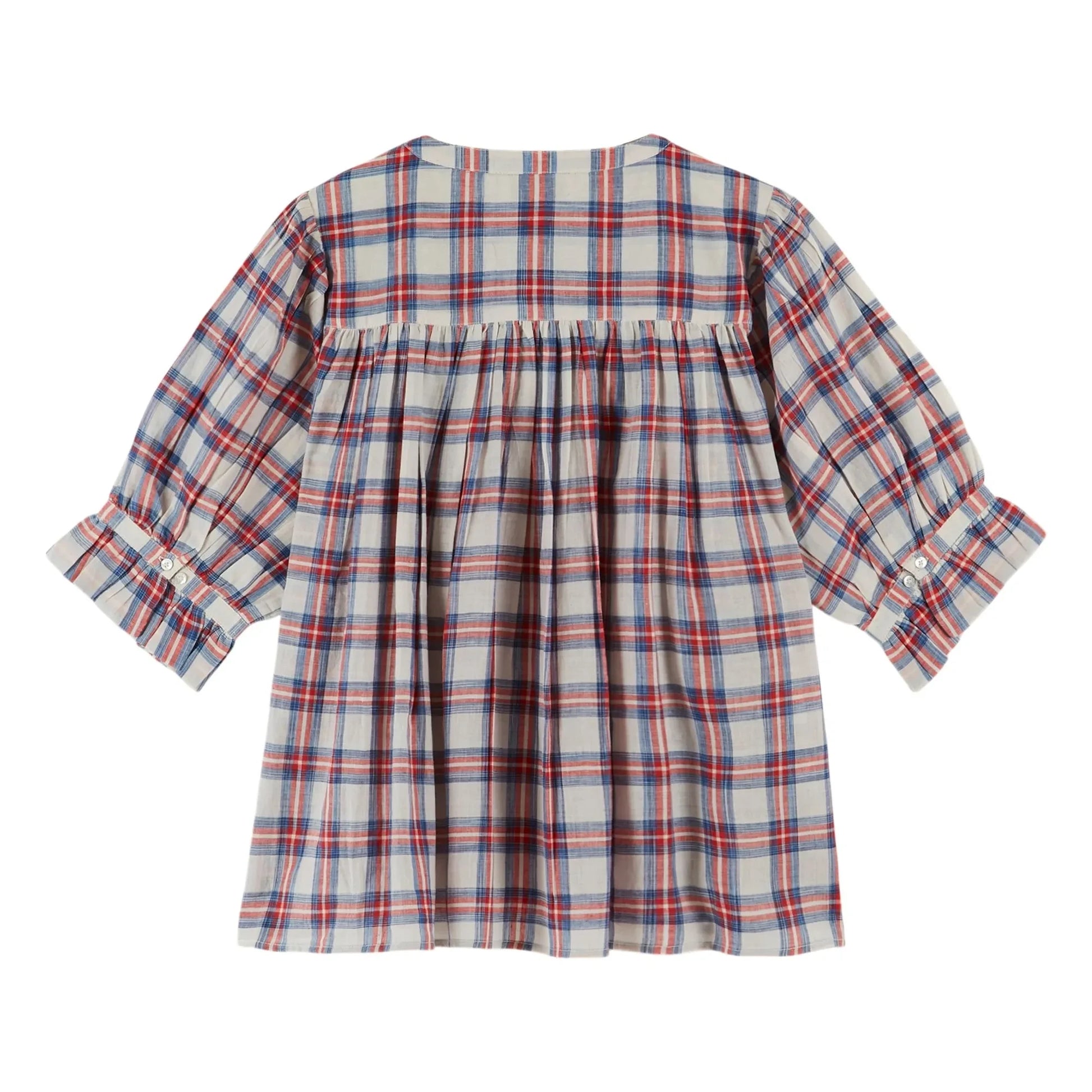 Emile et Ida - Khadi Cotton plaid blouse | Red
