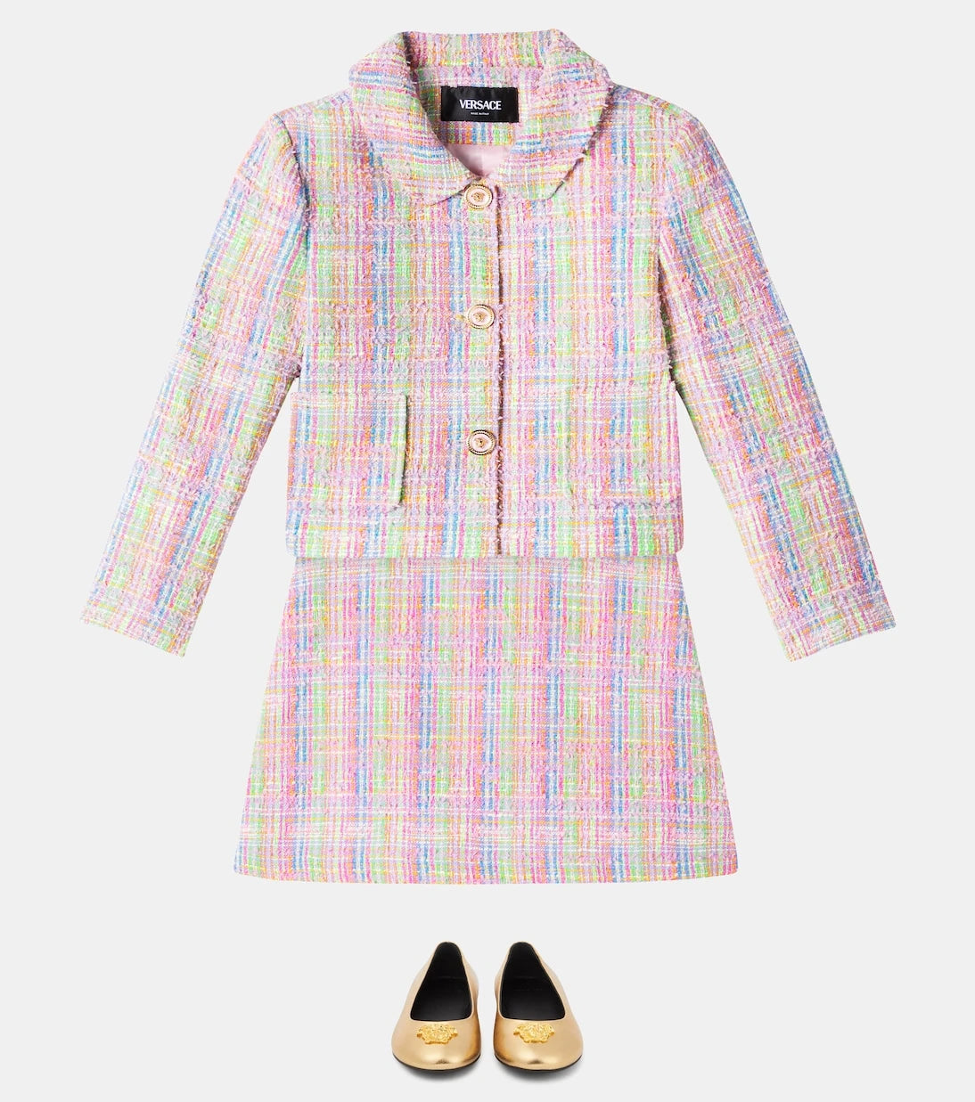 Versace Kids - Cotton-blend tweed jacket