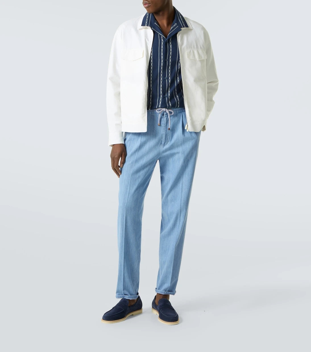 Brunello Cucinelli - بنطلون مستقيم مطوي من القطن