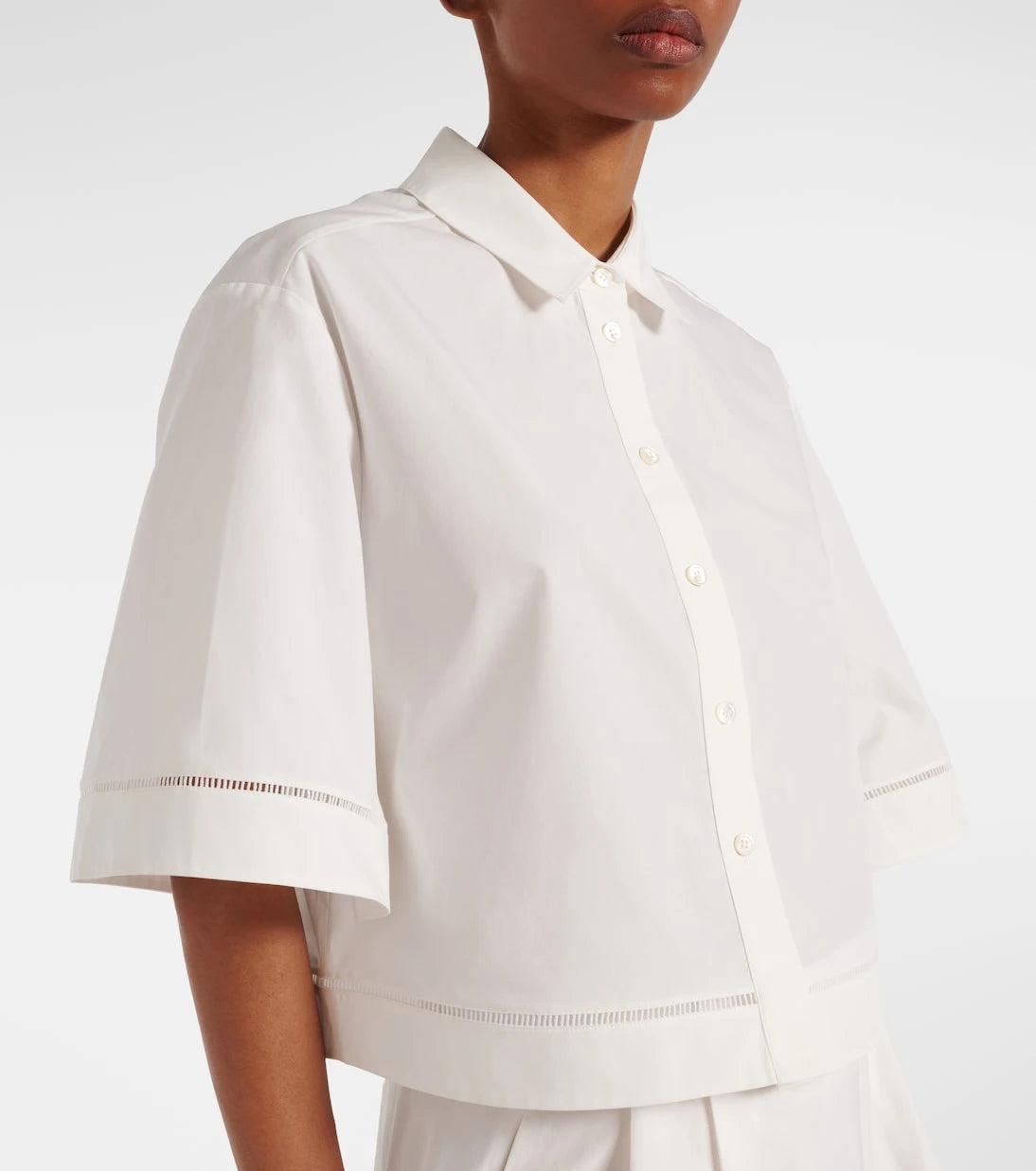 Róhe - Embroidered cotton poplin shirt