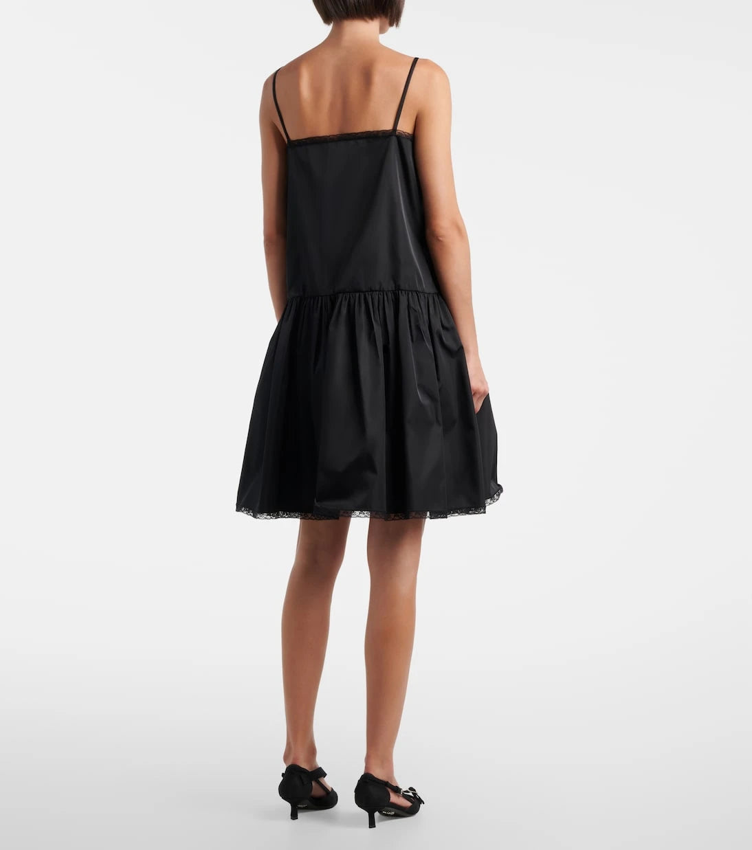 Prada - Re-Nylon lace-trimmed minidress