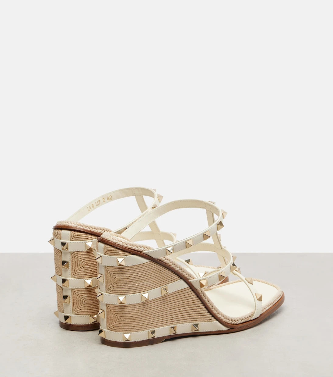Valentino Garavani - Rockstud 100 leather espadrille wedges
