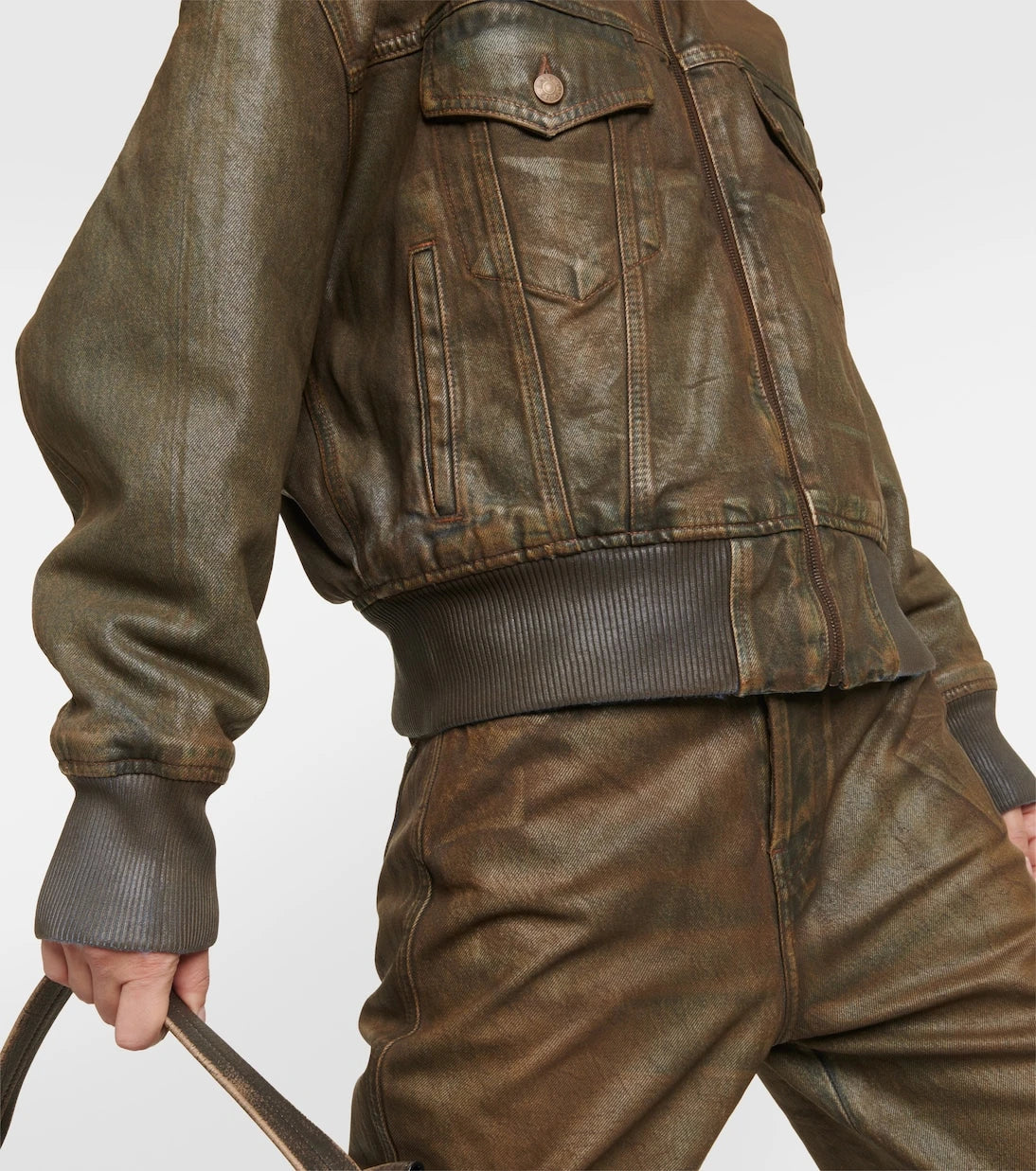 Acne Studios - Coated denim bomber jacket