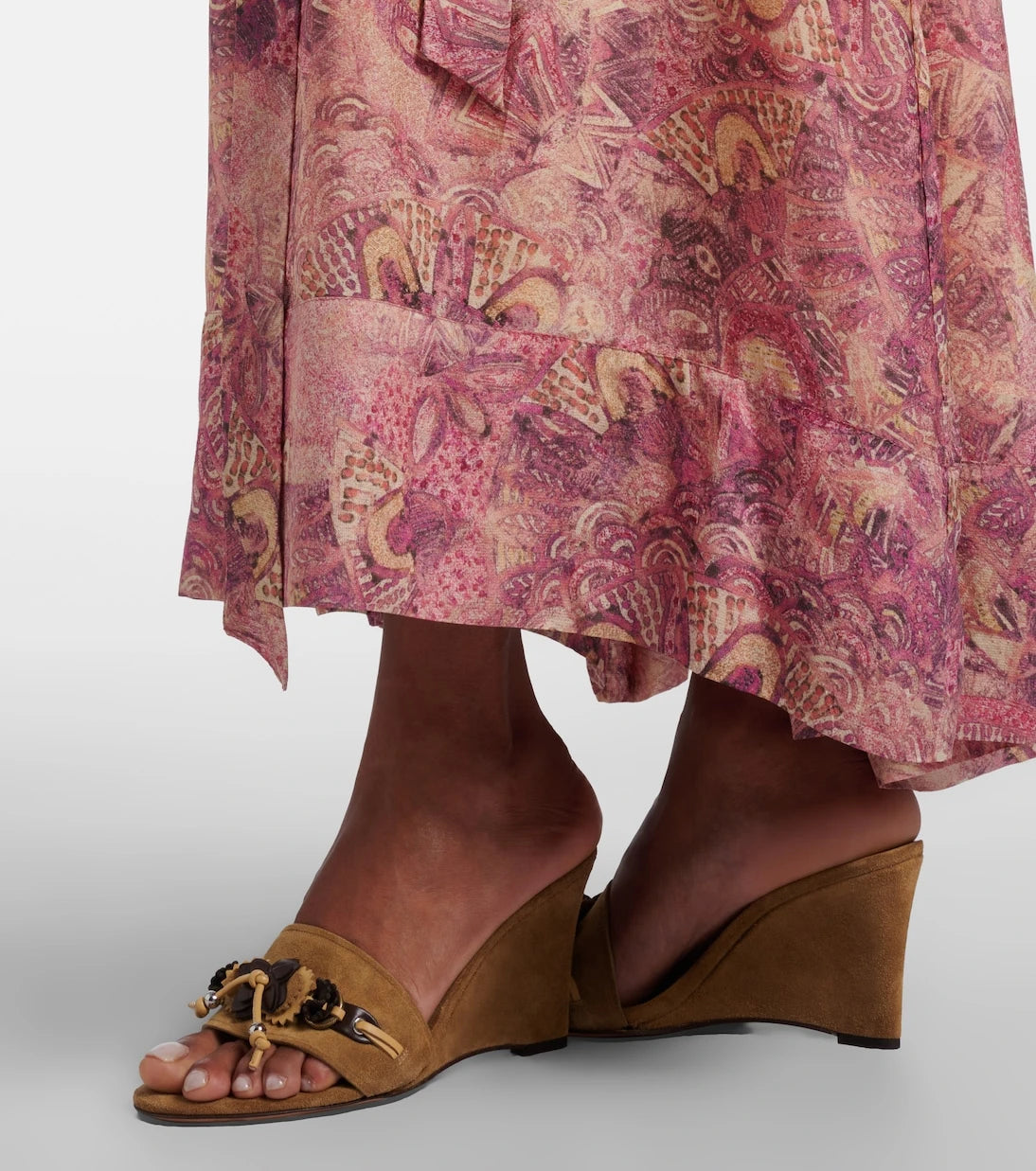 Isabel Marant - Anee embellished suede wedge mules