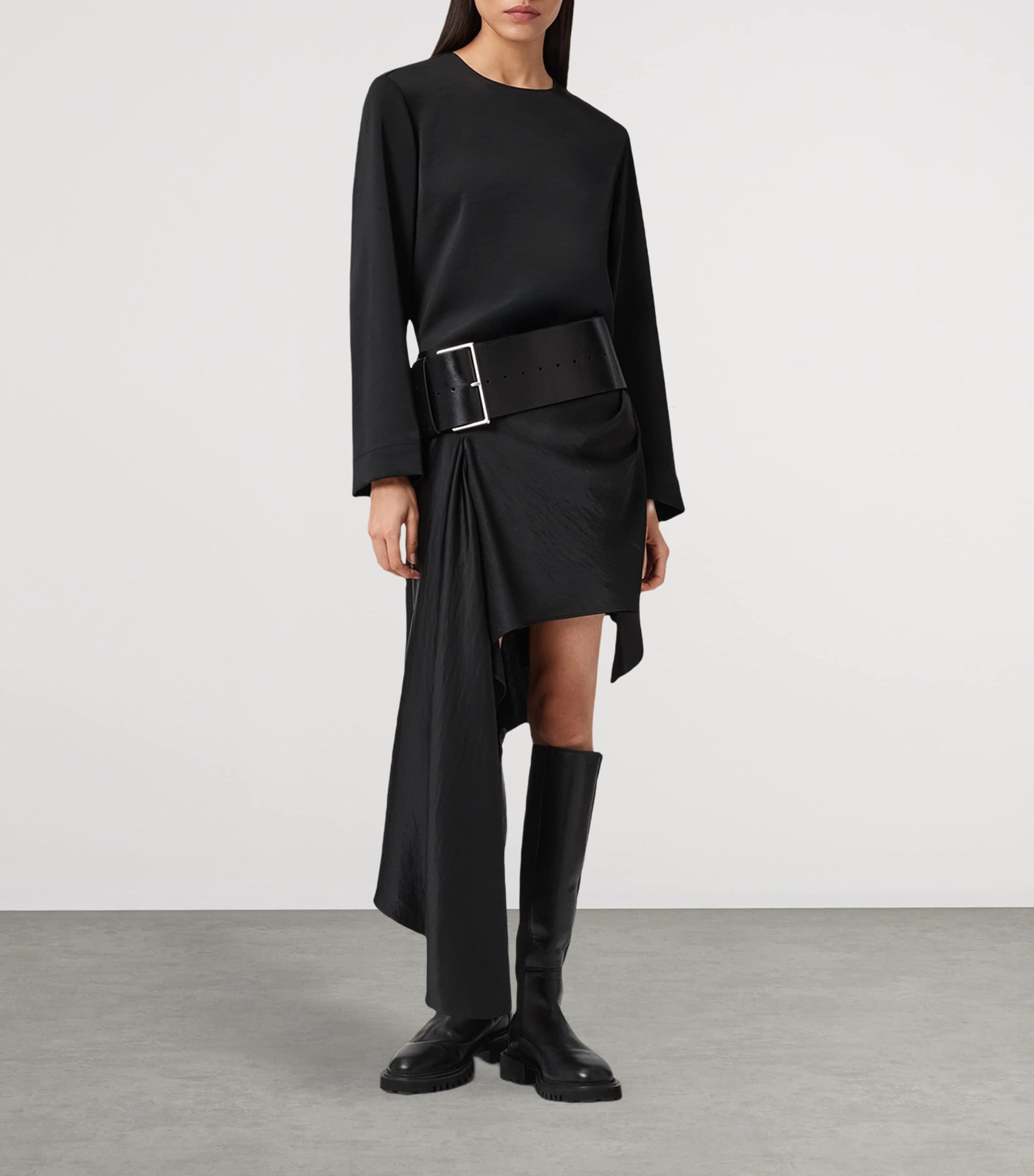 Black Satin Sami Skirt