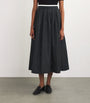 Black Pleated Midi Skirt