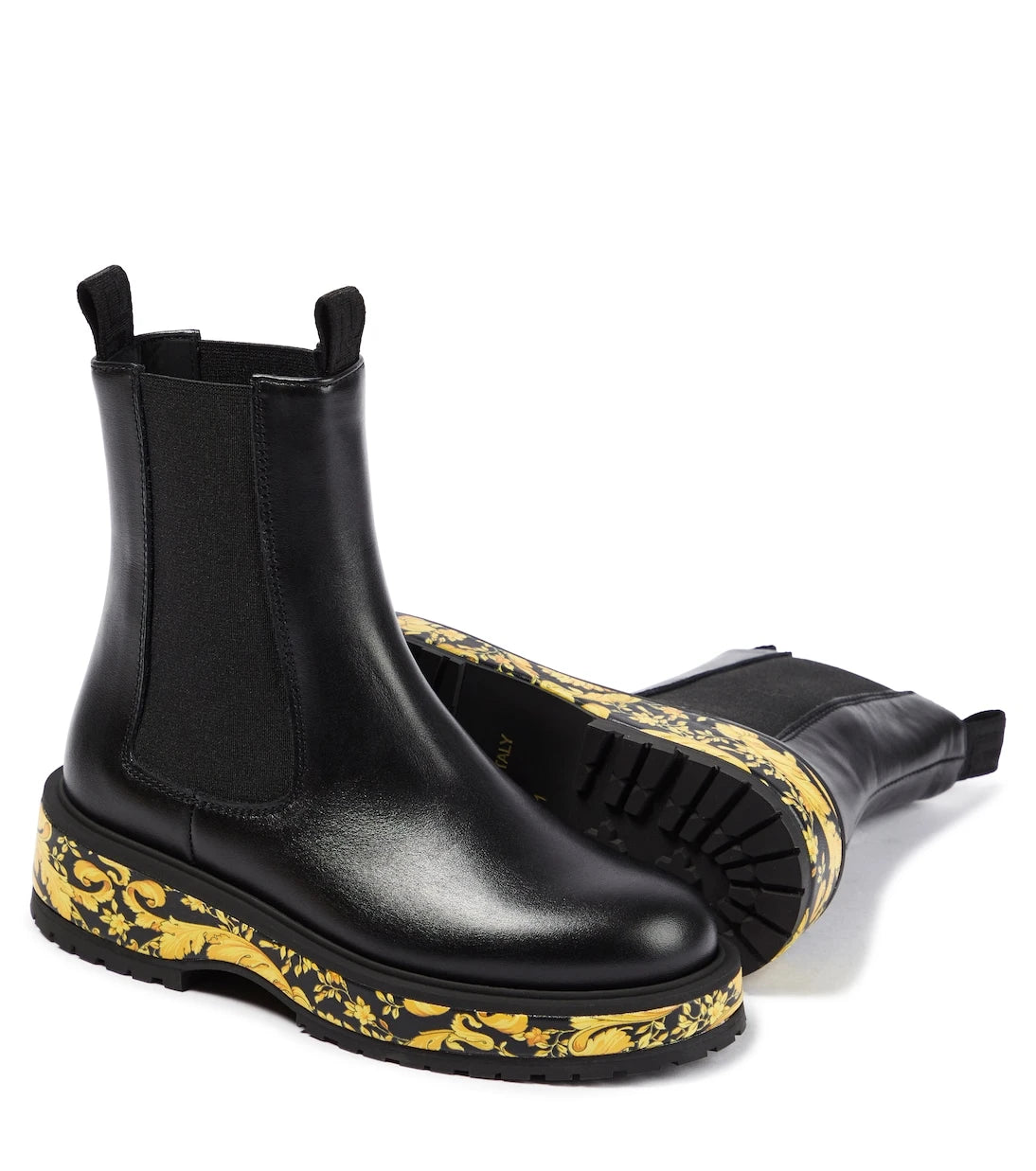 Versace Kids - حذاء ستيفاليتو جلدي برقبة للكاحل