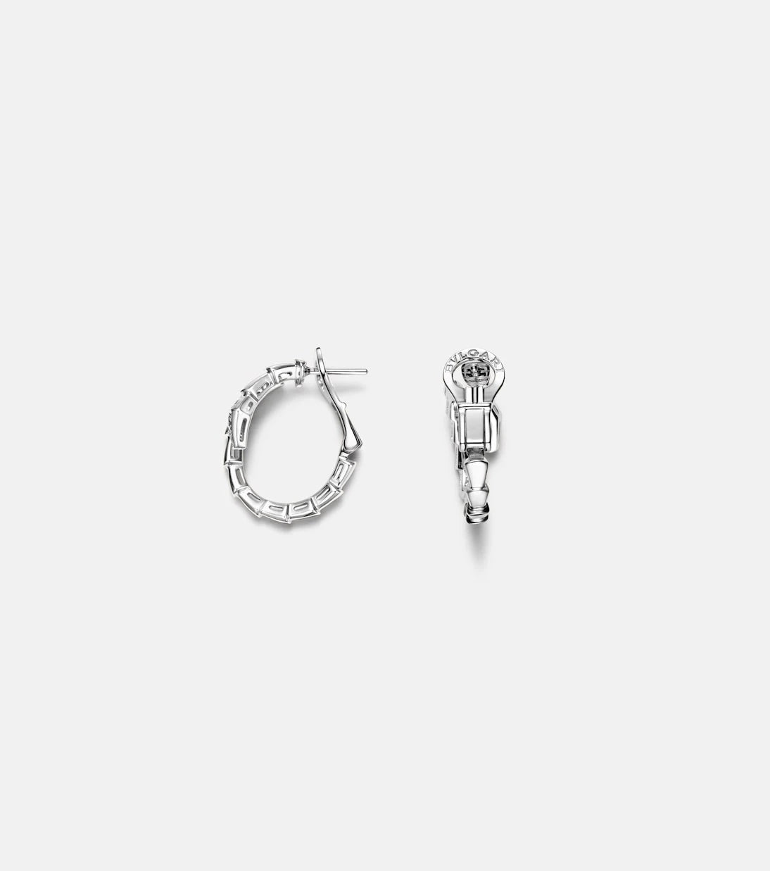 بولغاري - أقراط سيربنتي فايبر من الذهب الأبيض عيار 18 قيراطًا مع الألماس