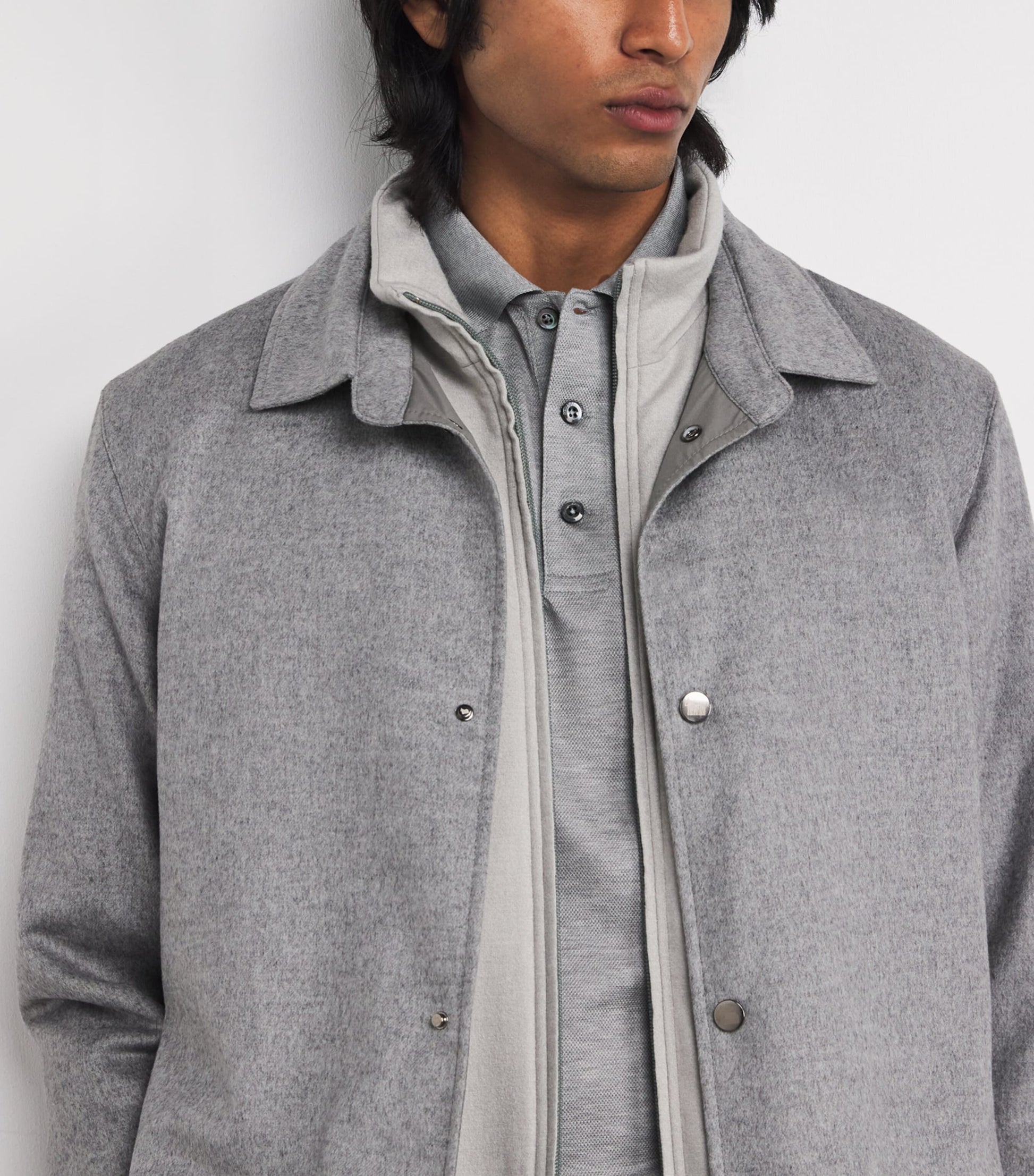 Colombo Grey Silk-Cashmere Hybrid Jacket