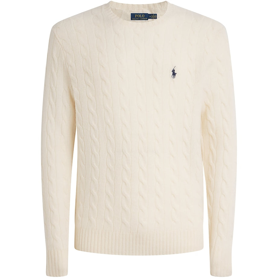 Wool-Cashmere Cable-Knit Sweater NATURAL