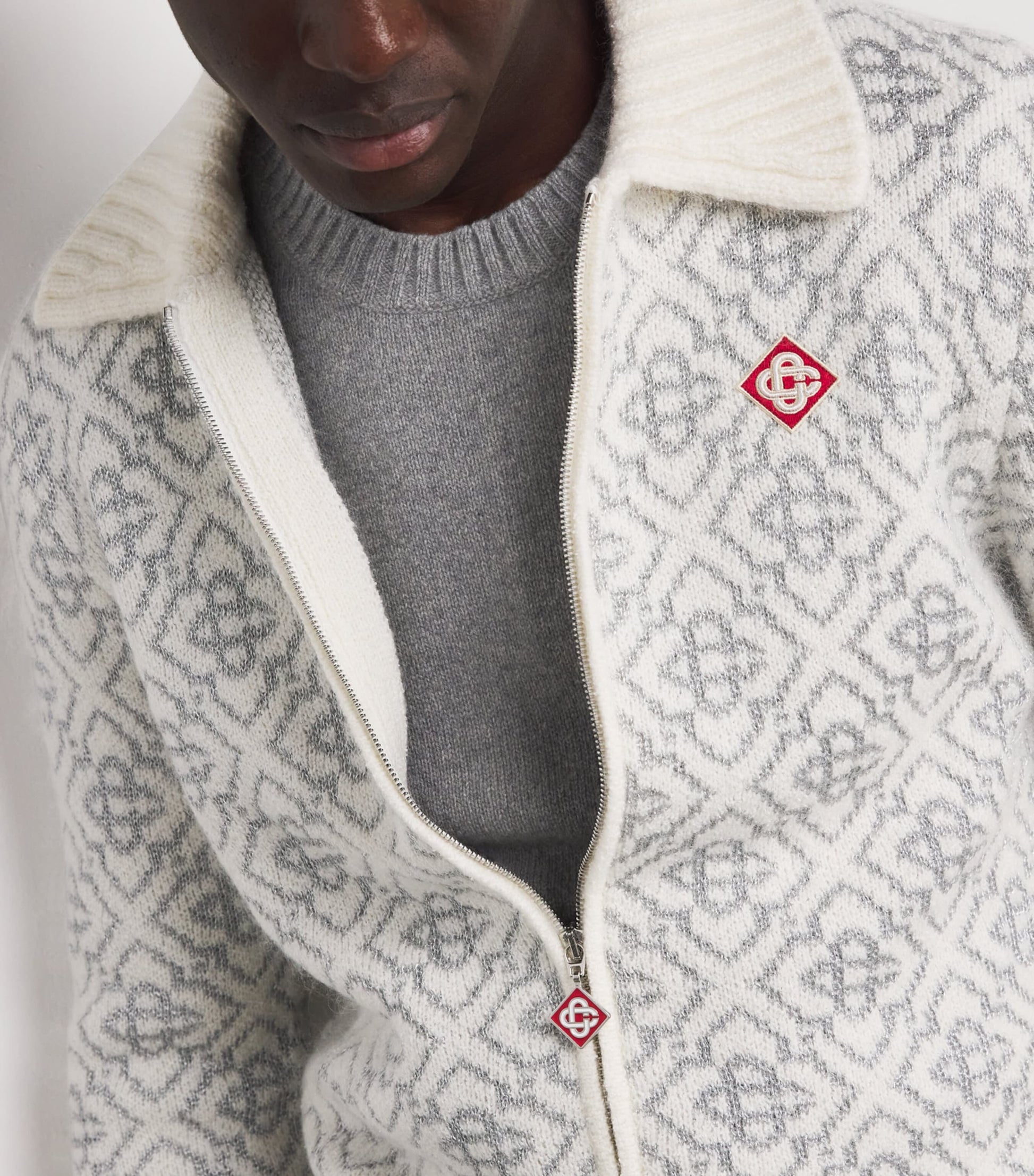 Grey Cashmere Crew-Neck Sweater