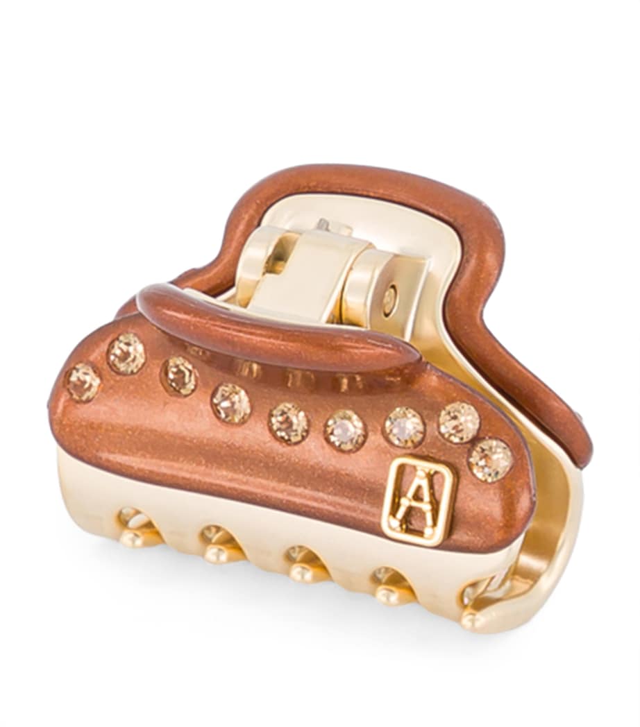 Gold-Plated Crystal-Embellished Claw Hair Clip