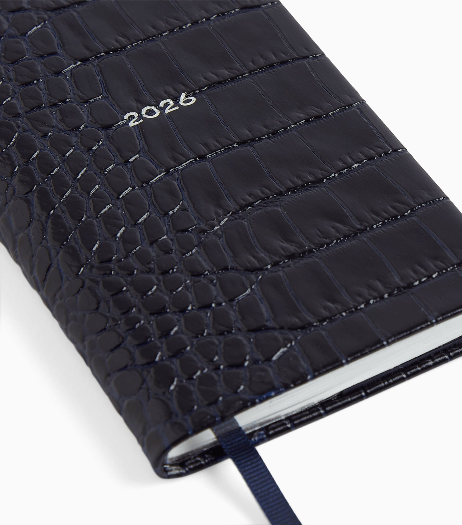 Mara Leather Croc-Embossed Panama 2026 Pocket Diary