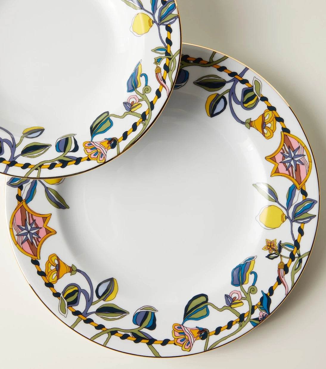 La DoubleJ - Borboni White set of 2 porcelain dinner plates