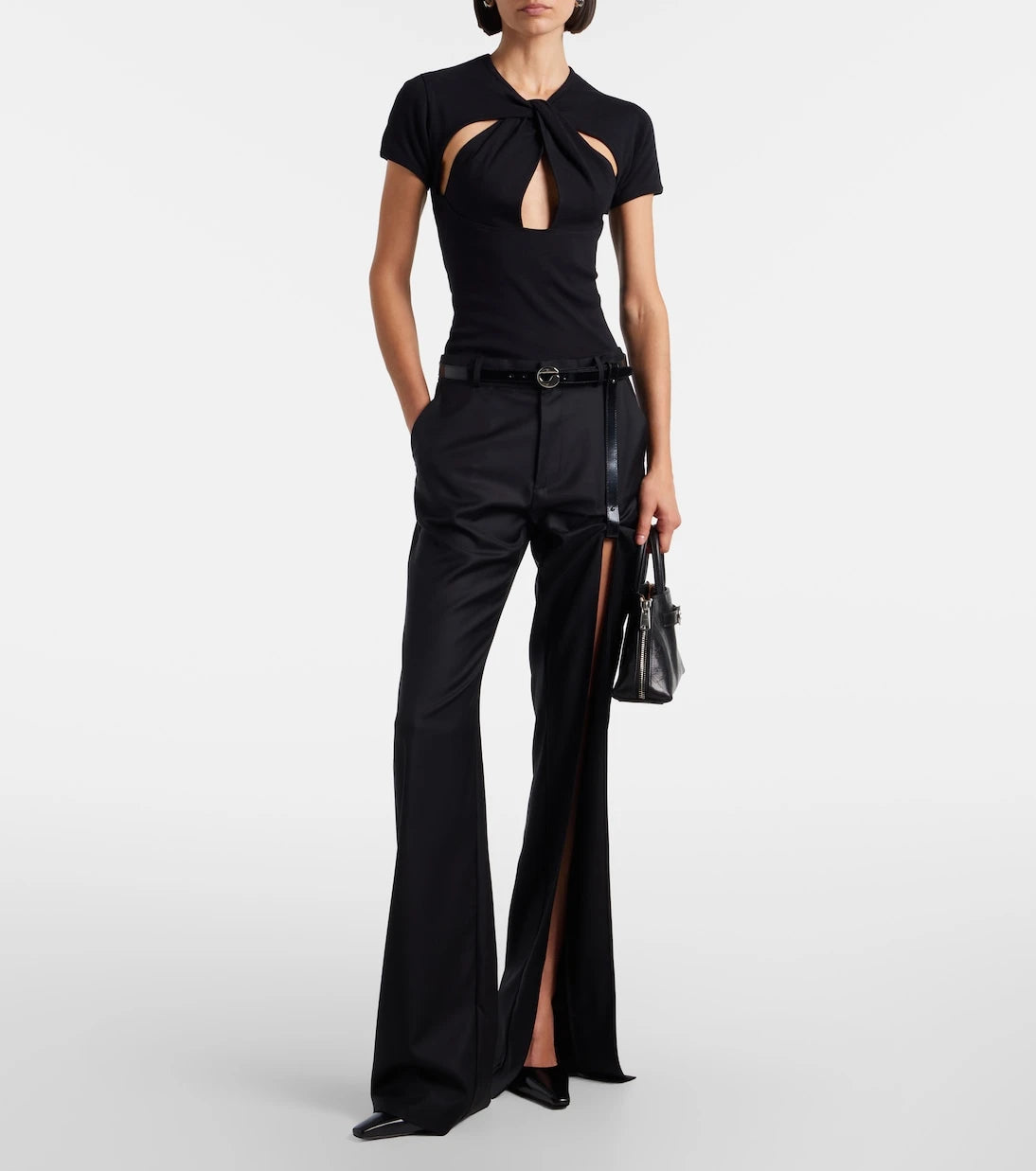 Coperni - Suspended belted cutout straight jeans