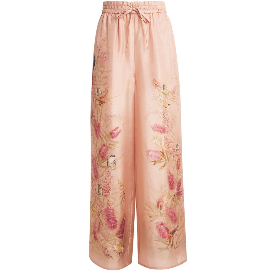 Zimmermann Pink Silk Cascadian Trousers