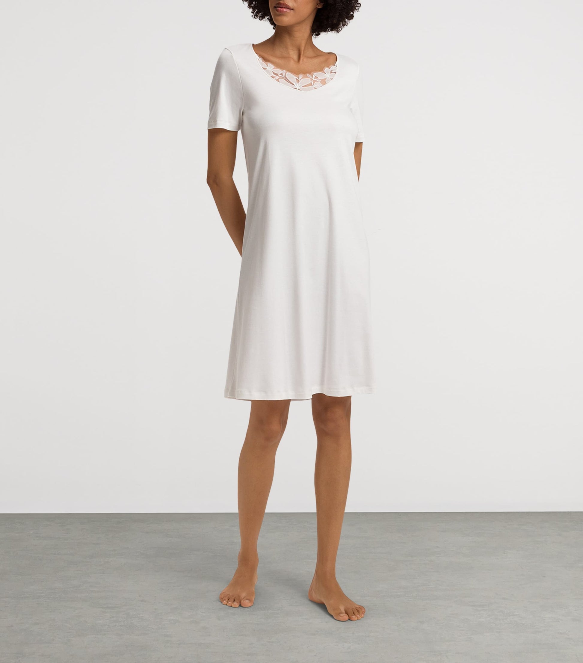 Cotton Short-Sleeve Kalea Nightdress OFF WHITE