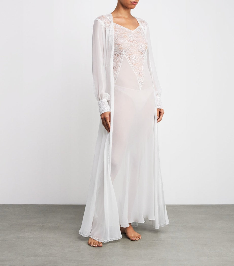 White Silk Sheer Iolanda Nightdress