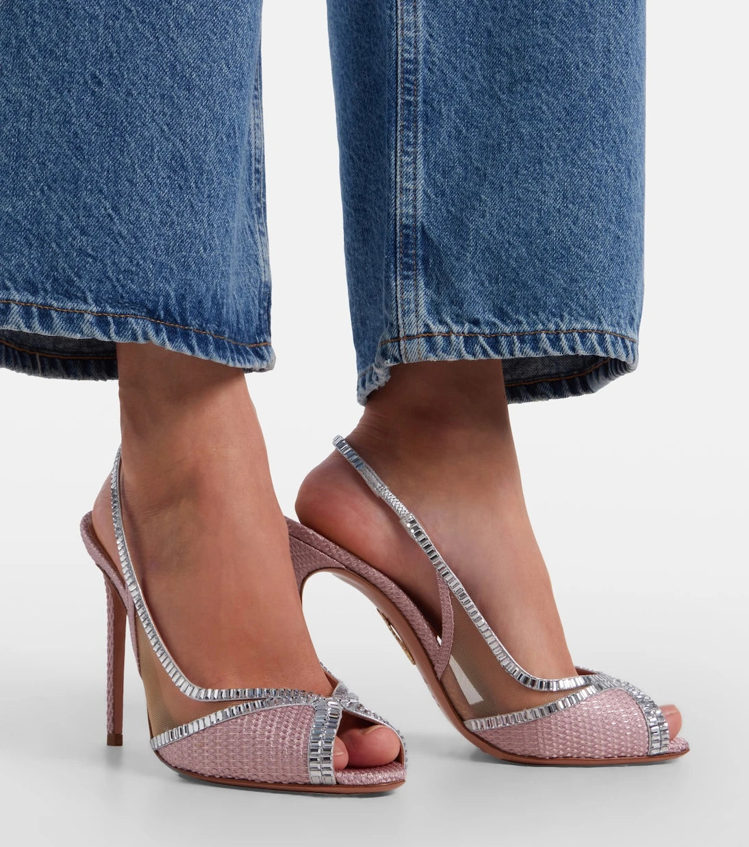 Aquazzura - Wild Aurora embellished slingback sandals