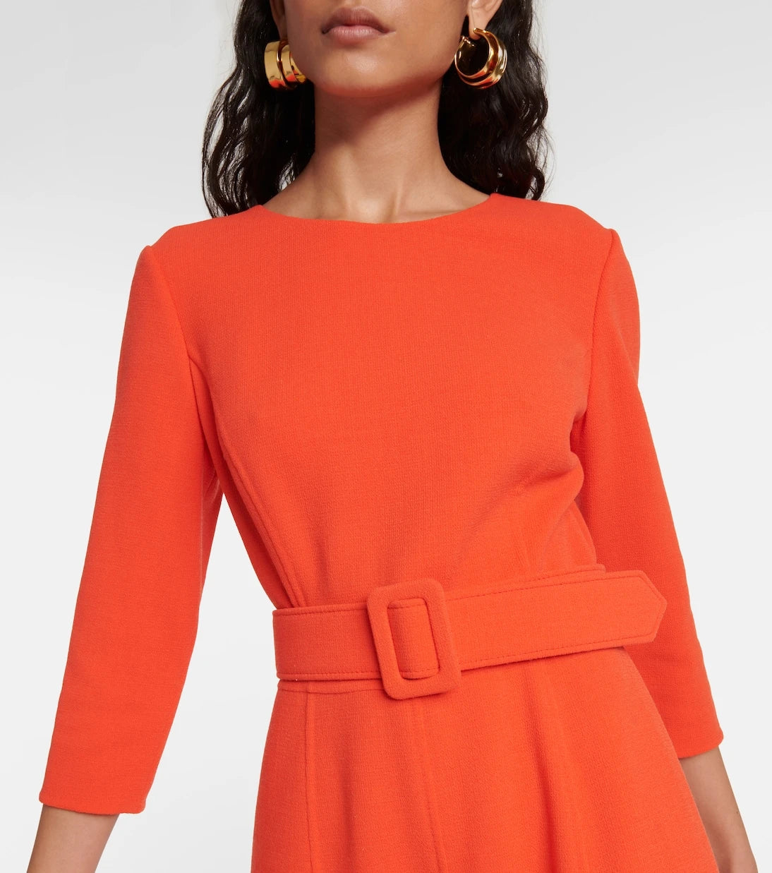Oscar de la Renta - Embellished wool-blend midi dress