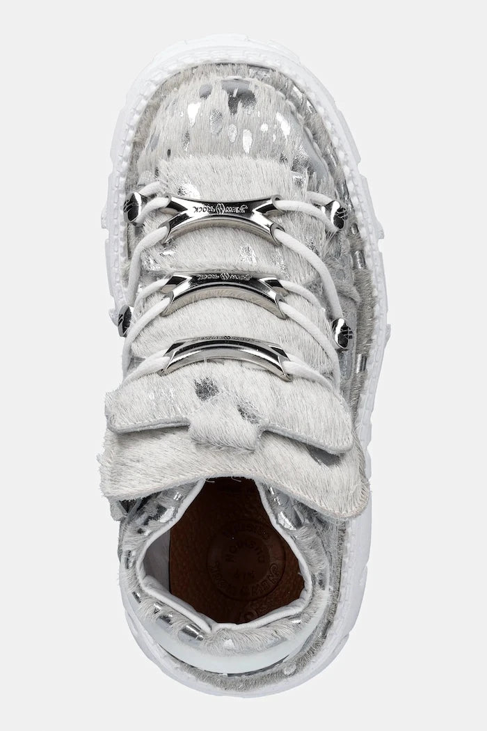 New Rock PELO CALVAS BLANCO PLATA, TANK BLANCO TORN Deri Spor Ayakkabı