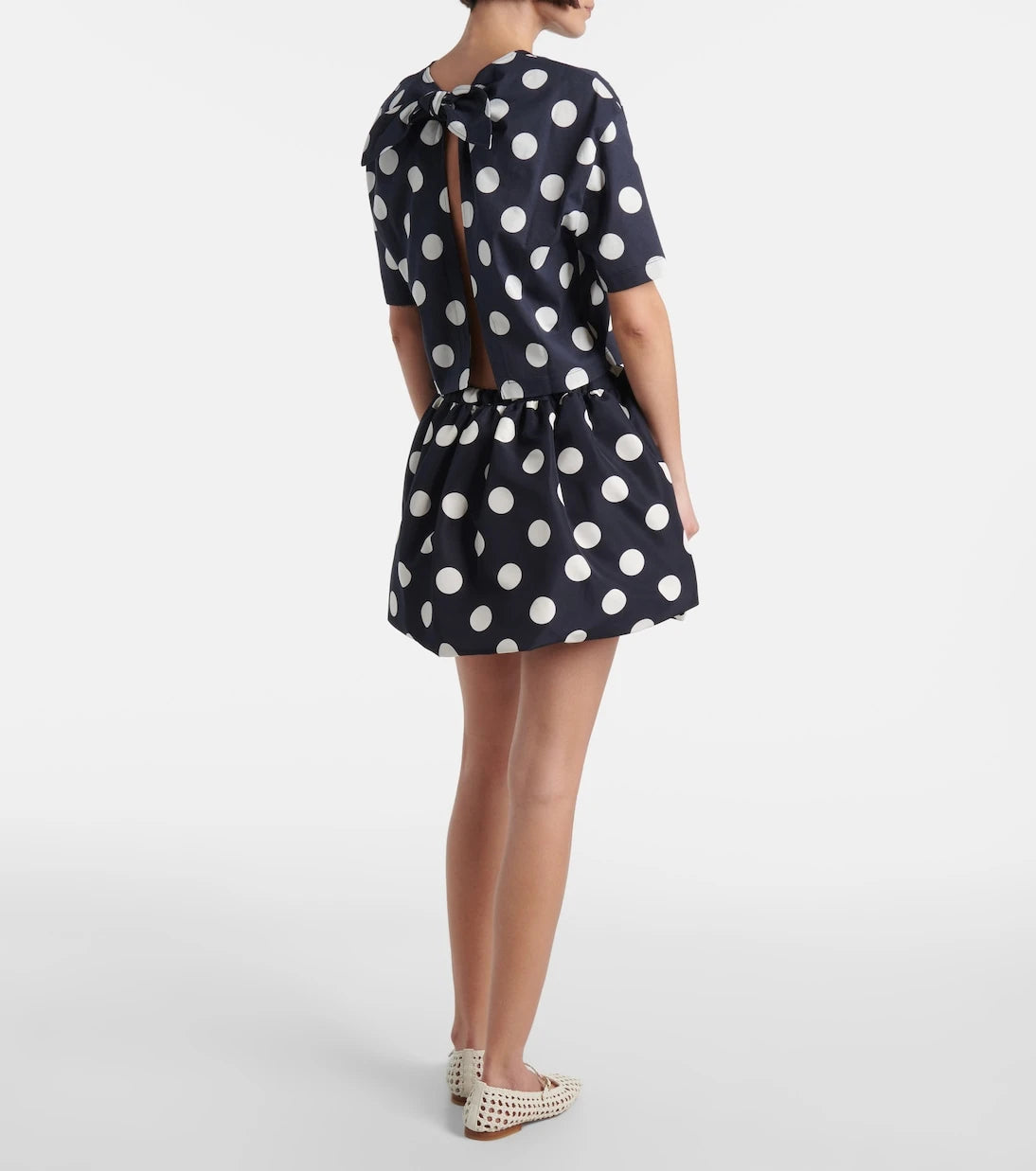 Patou - Logo polka-dot cotton crop top