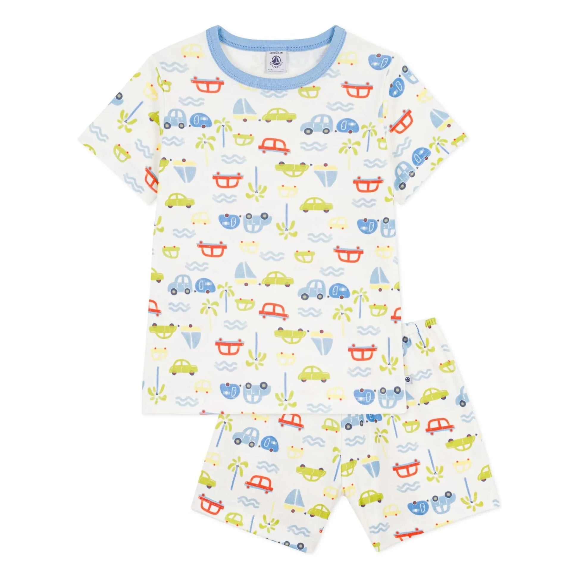 Petit Bateau - Pyjama Short Car | White