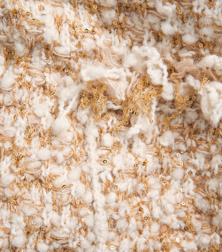 Fabiana Filippi Beige Sequin Tweed Jacket