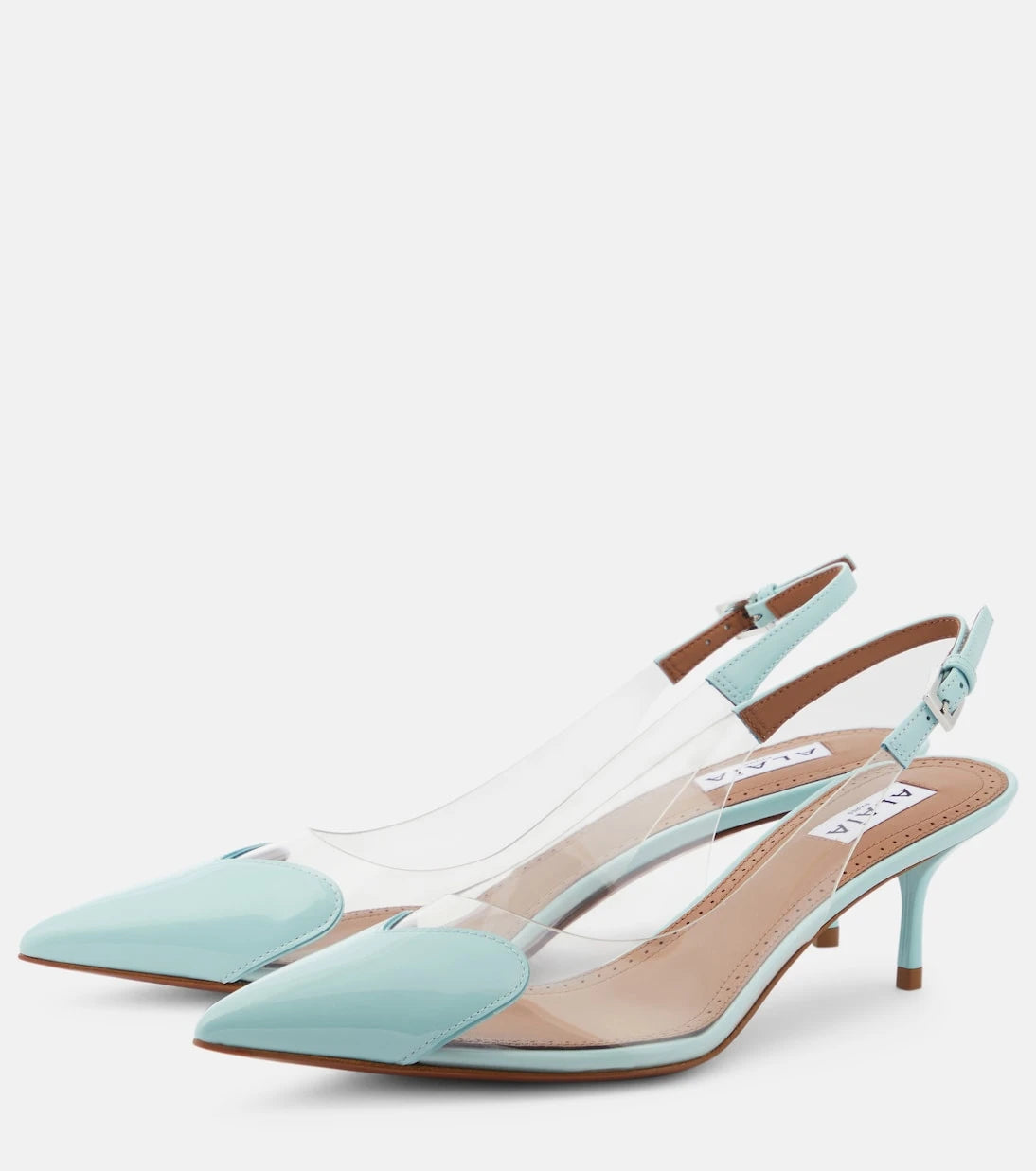 Alaïa - Le Cœur patent leather and PU slingback pumps