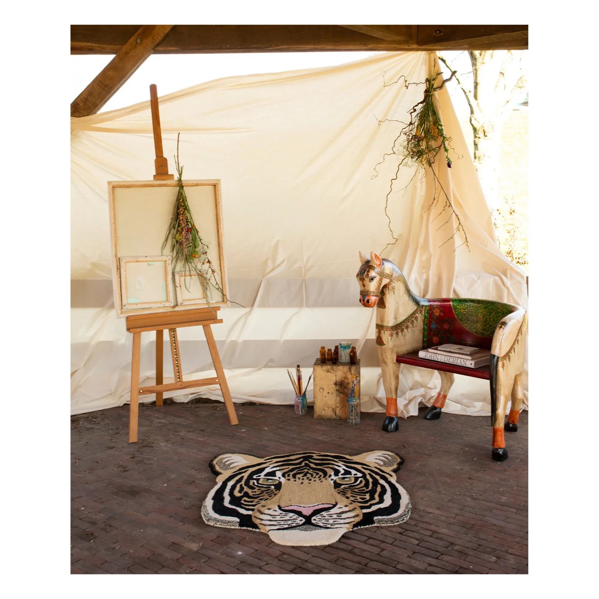 Doing Goods - Rajah Tiger Head Rug | Sand