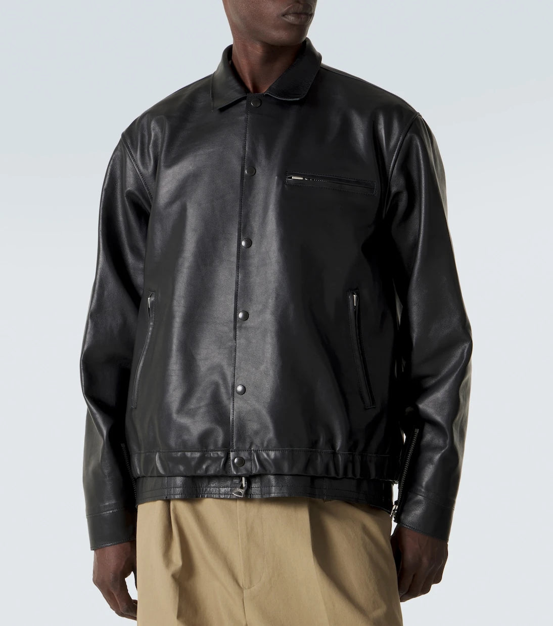 Sacai - Leather blouson jacket