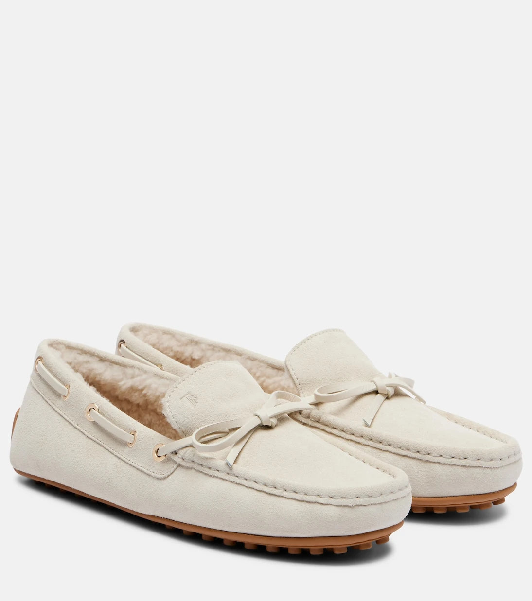 Tod's - Gommino shearling-lined suede boat shoes