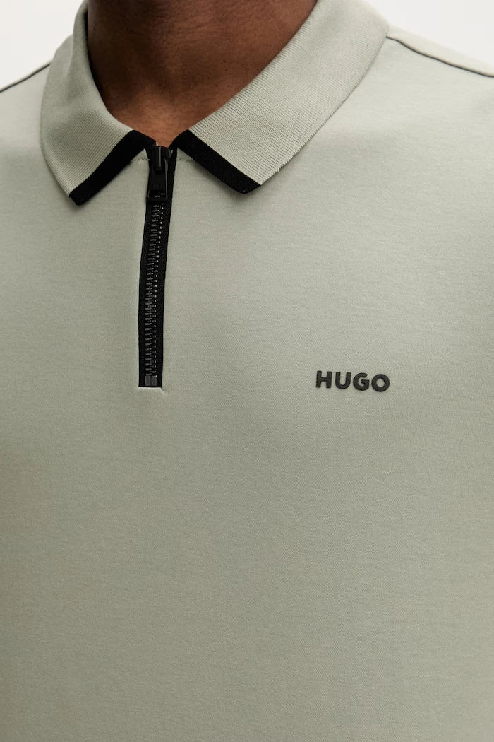 HUGO тениска с яка мъжка от памук Dalomino