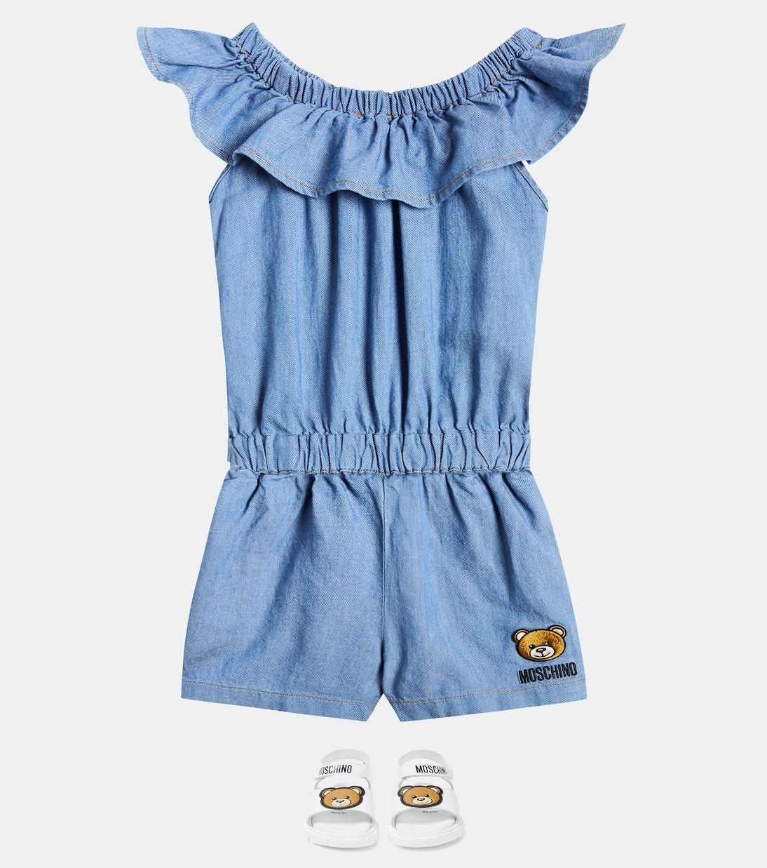 Moschino Kids - أفرول جينز مطرز