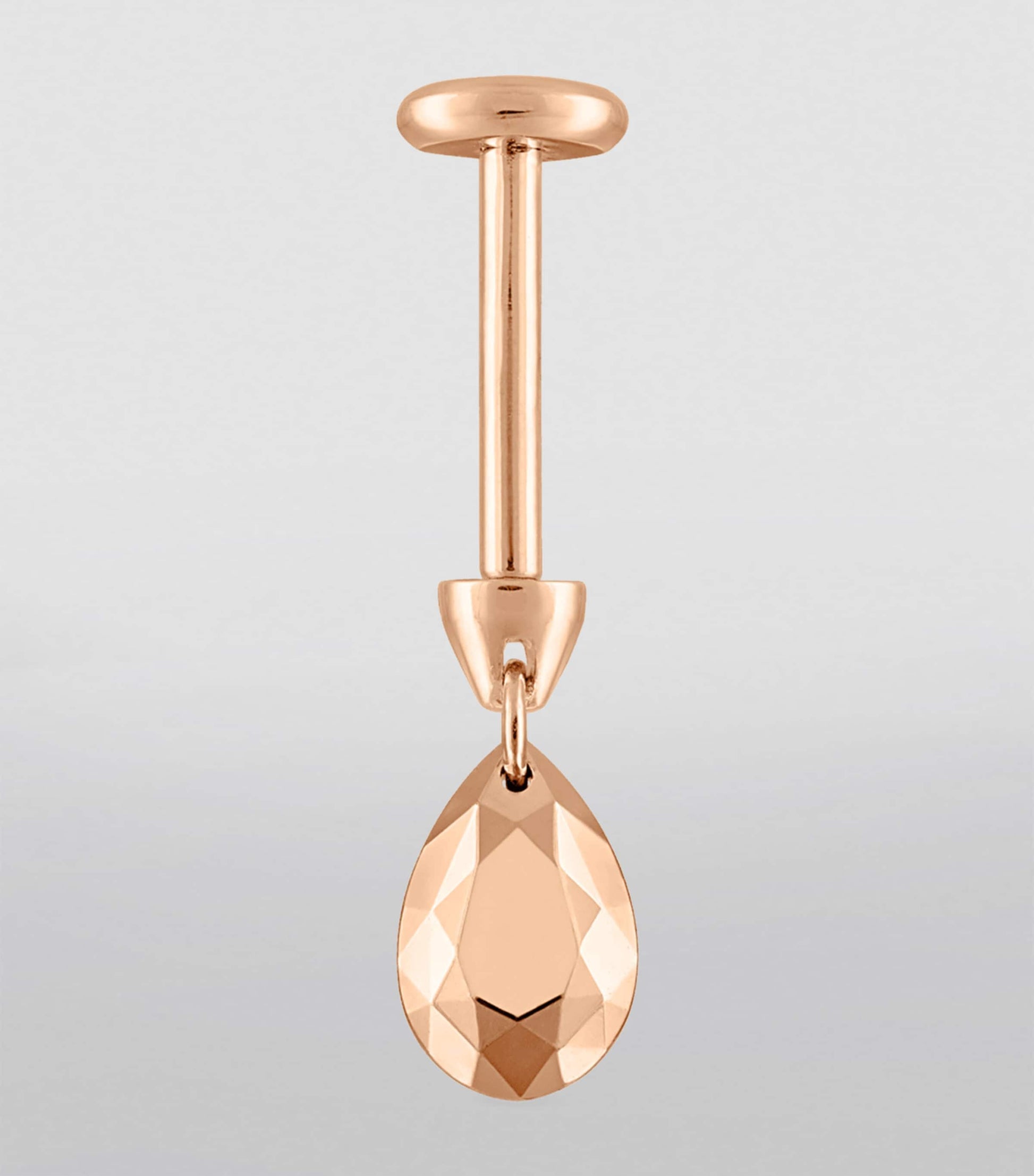 Faceted Pear Charm Single Threaded Stud (5.5mm)