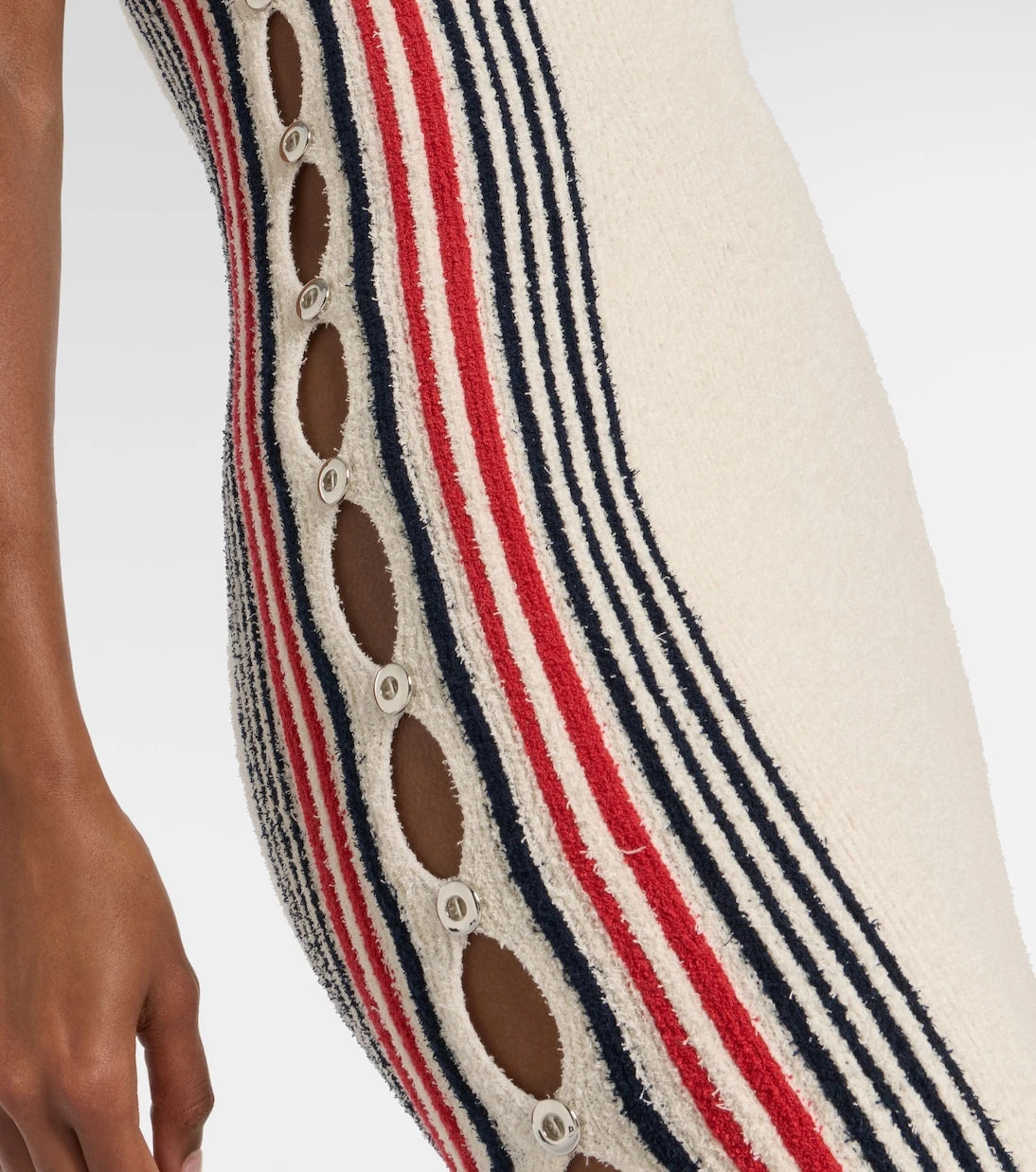 Rabanne - Striped cotton-blend terry midi dress