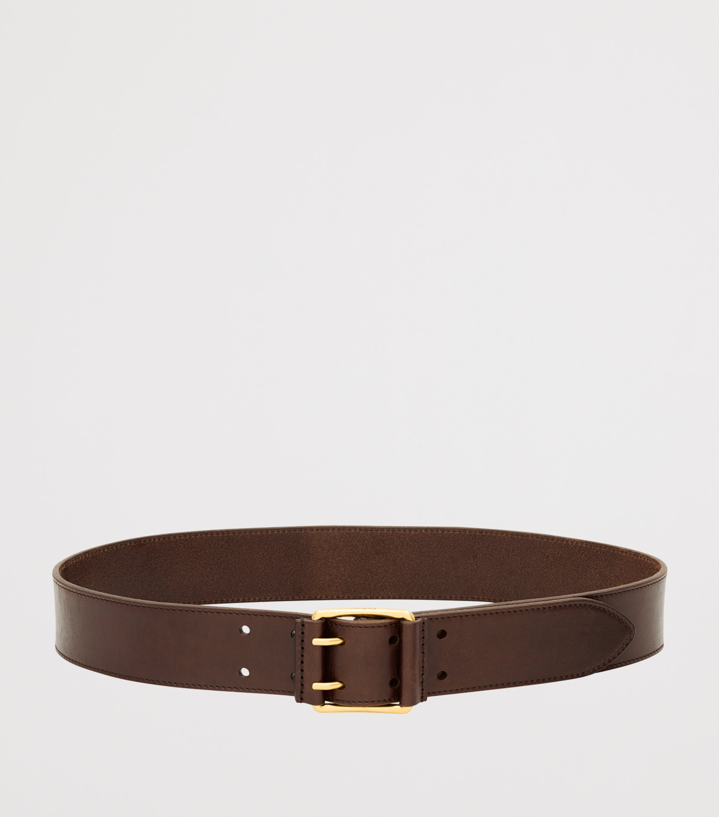 Saint Laurent Beige Leather Double-Pin Belt